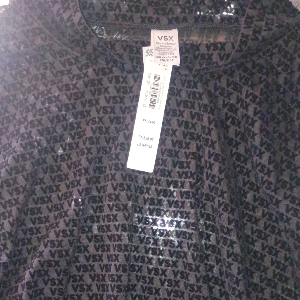 VSX Black and Gray Textured Top